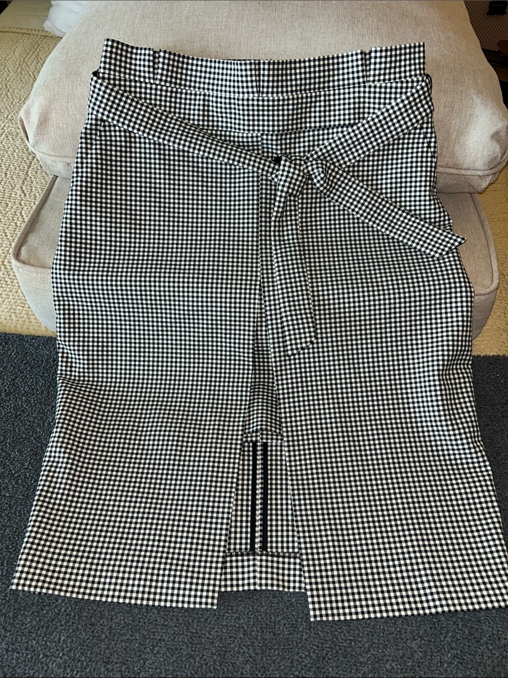 White House Black Market Black and White Gingham Skirt or Top